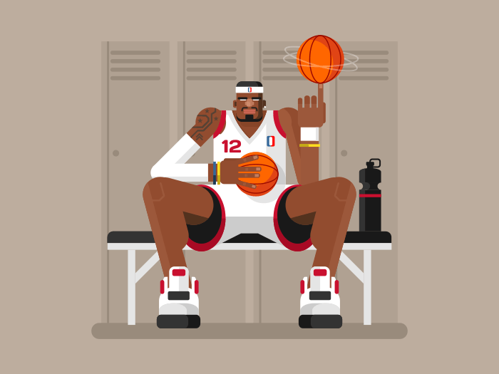 Basketball player illustration flat vector illustration