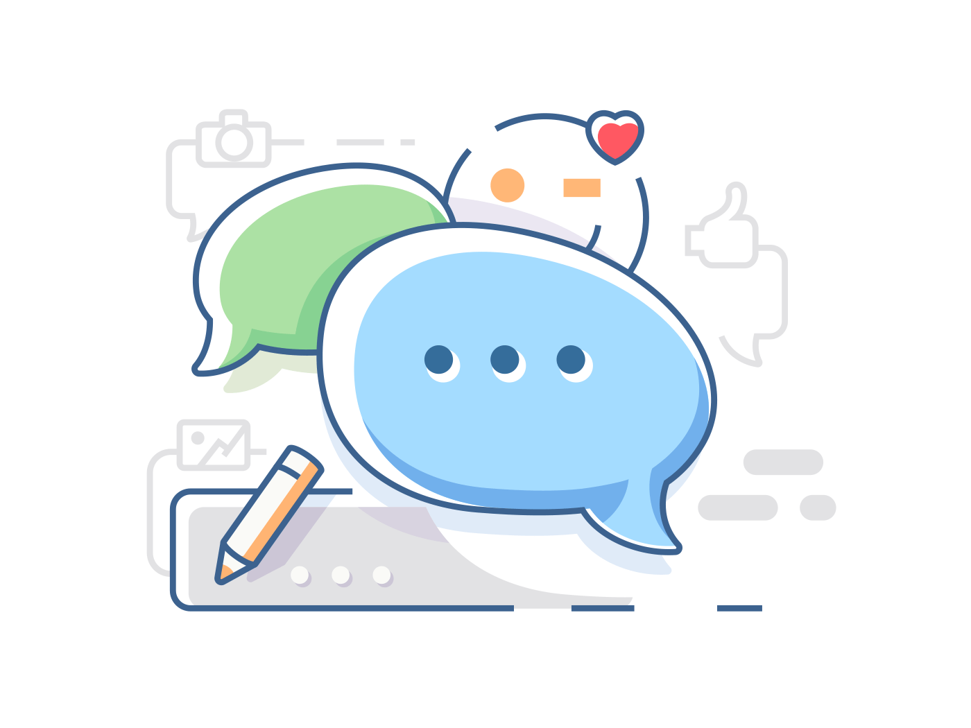 Connect and chat chatting illustration