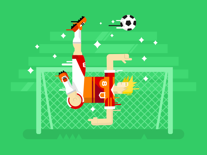 Soccer player flat vector illustration