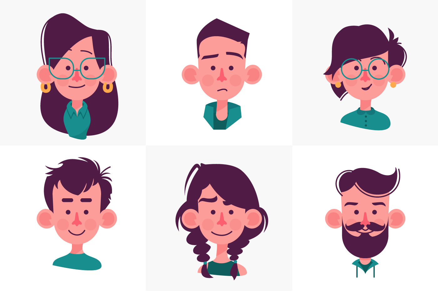 Face people cartoon collection