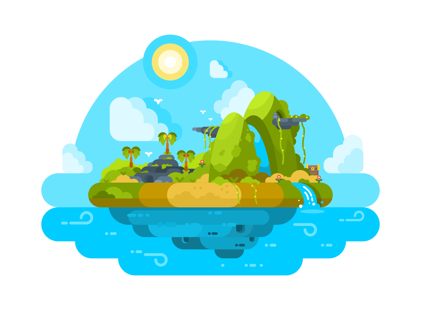 Uninhabited Island Illustration Kit8 Uninhabited Island Illustration Kit8