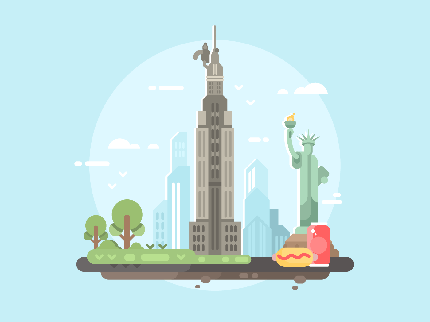 New york city flat vector illustration