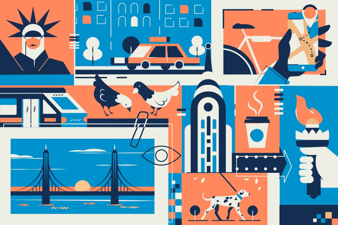 New York postcard with city landmark in frame