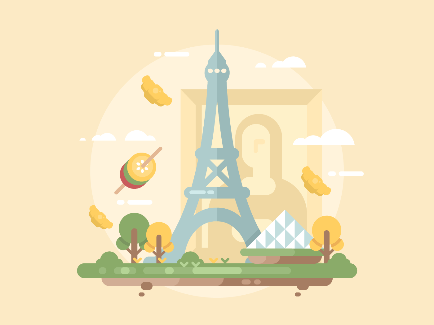 Paris flat vector illustration