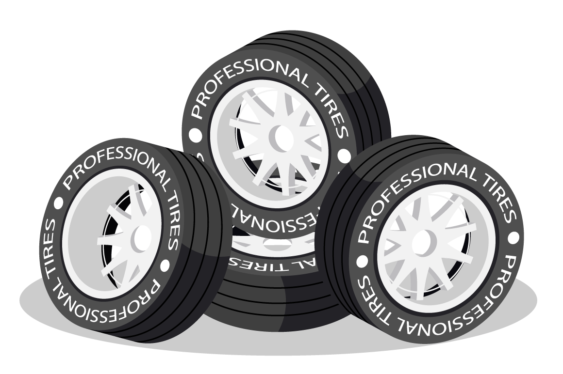 Isolated 3d isometric wheel tires for sport car.