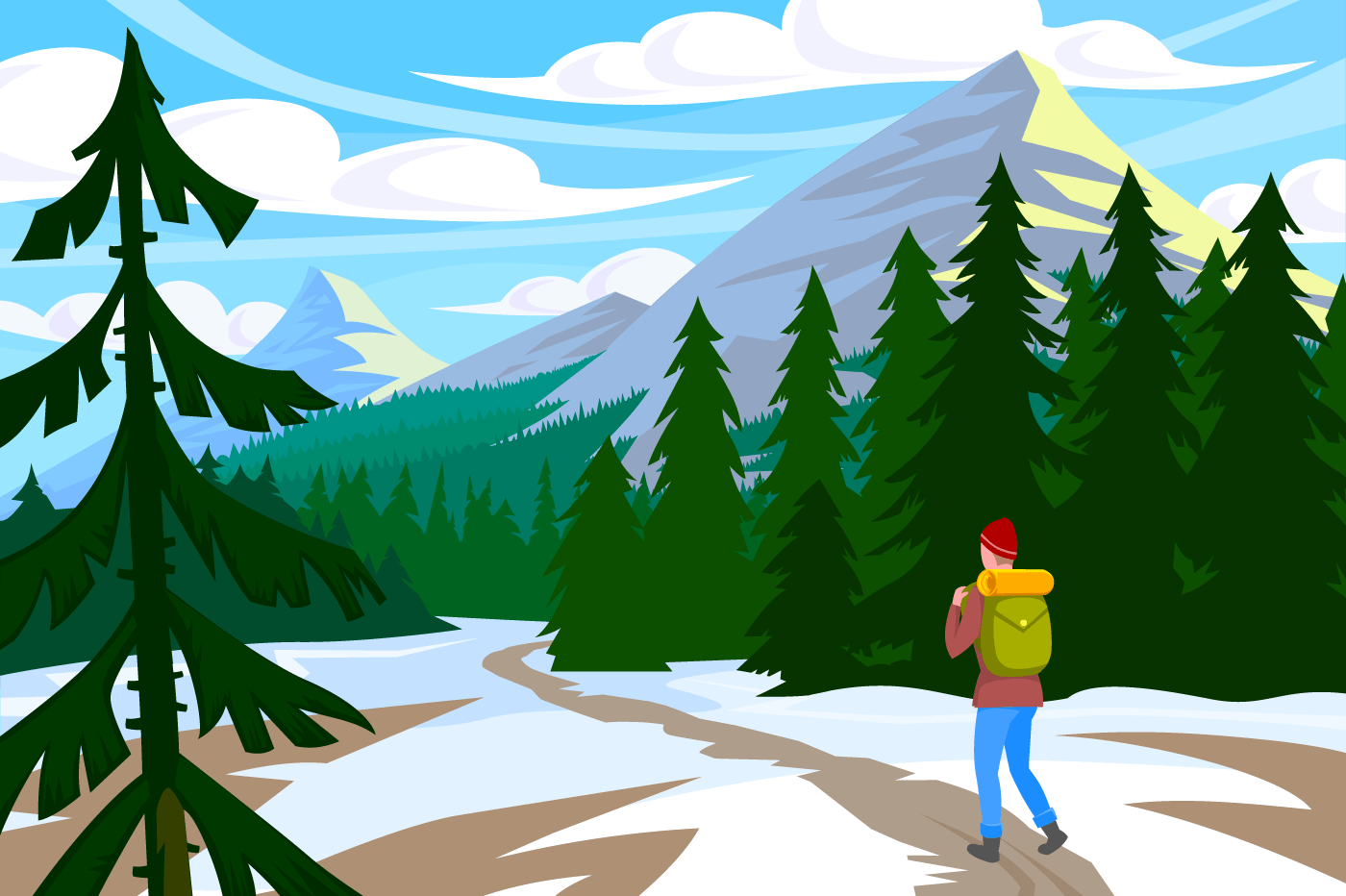 Traveler walk in mountain
