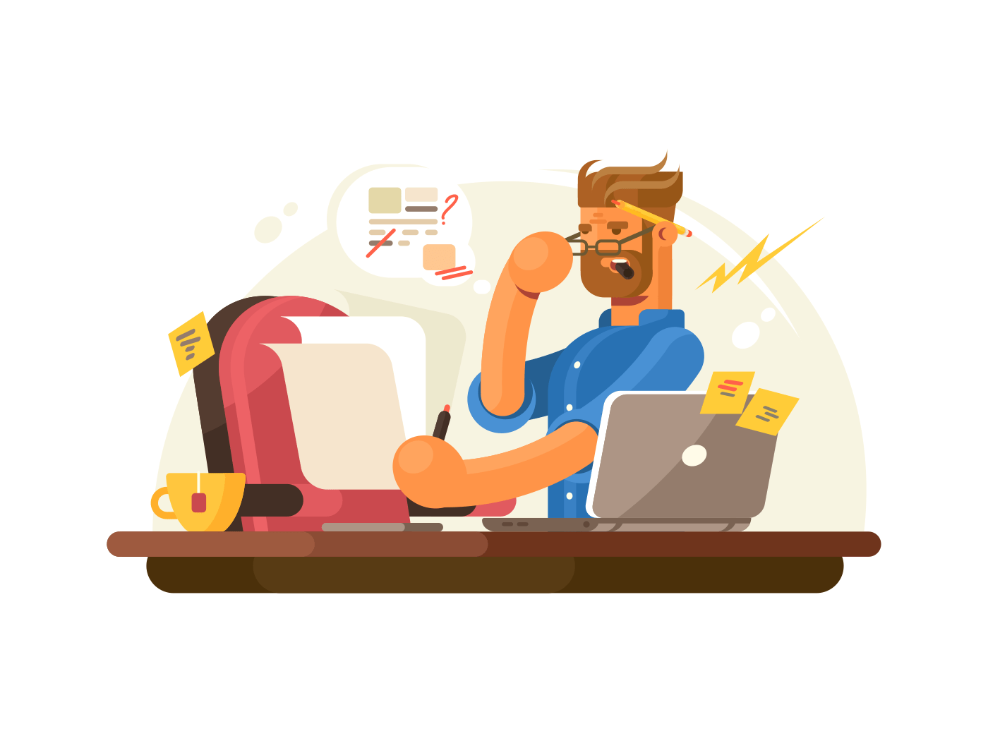 Art director in workplace illustration