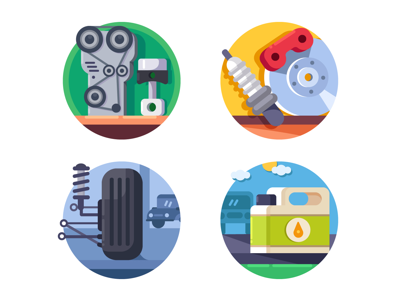 Spare parts set icons