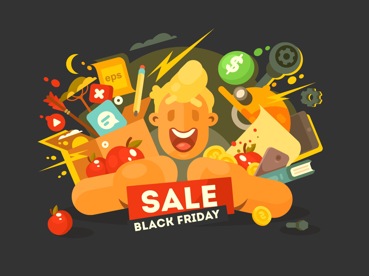 Black friday sale illustration