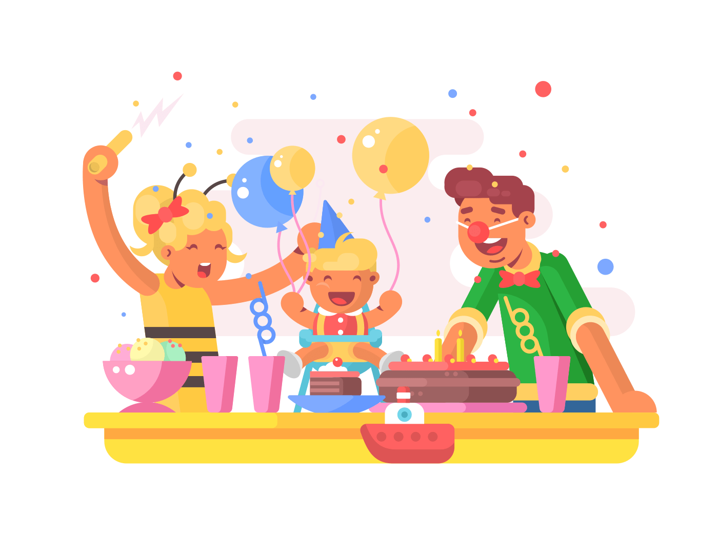 Children birthday party illustration