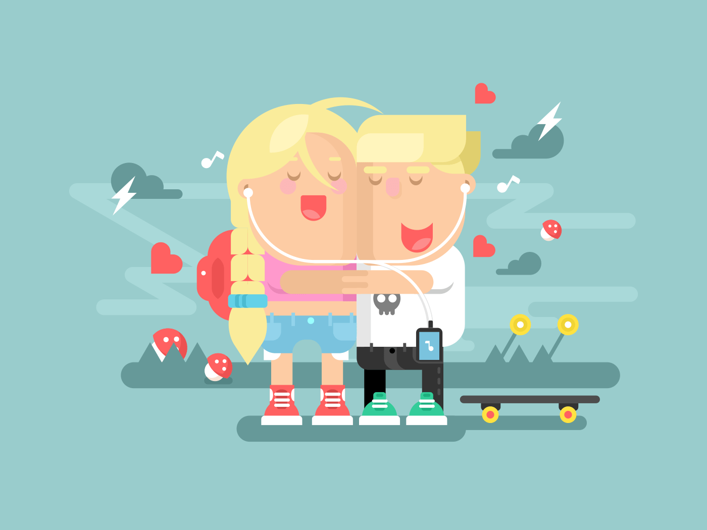 Empathy boy and girl flat vector illustration