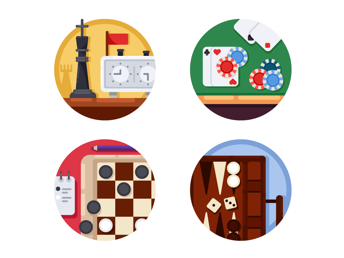 Board games set of icons