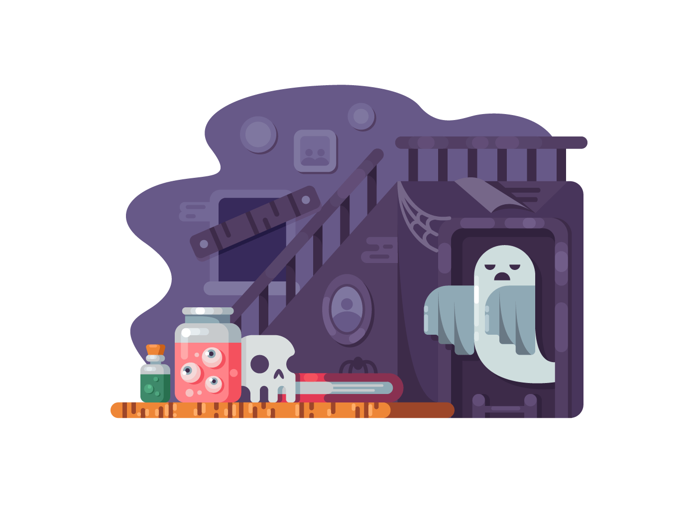 Haunted house illustration