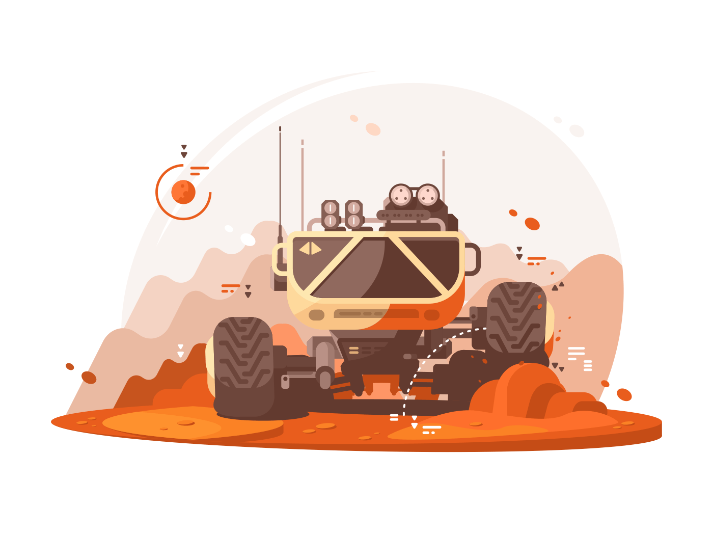 Mars rover for scientific research illustration