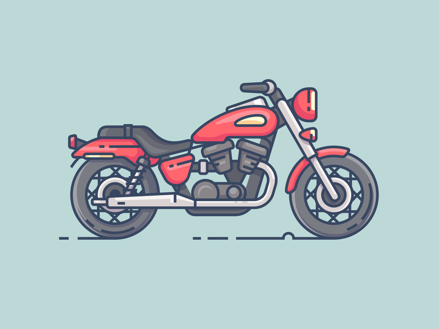 Cool biker motorcycle