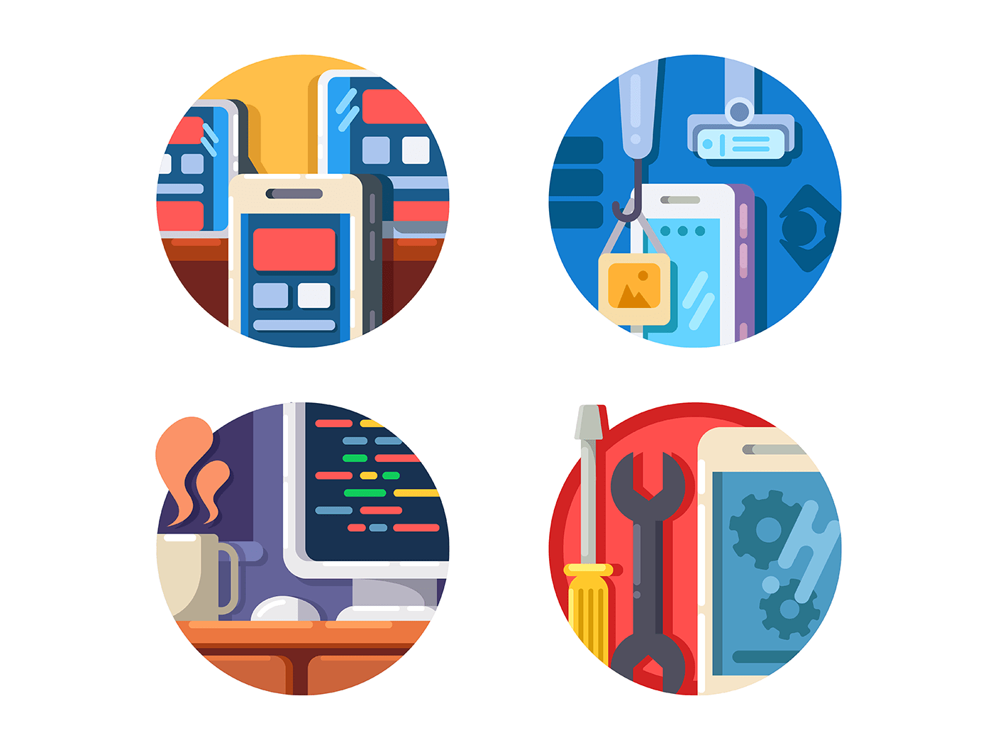 Programming mobile application icons