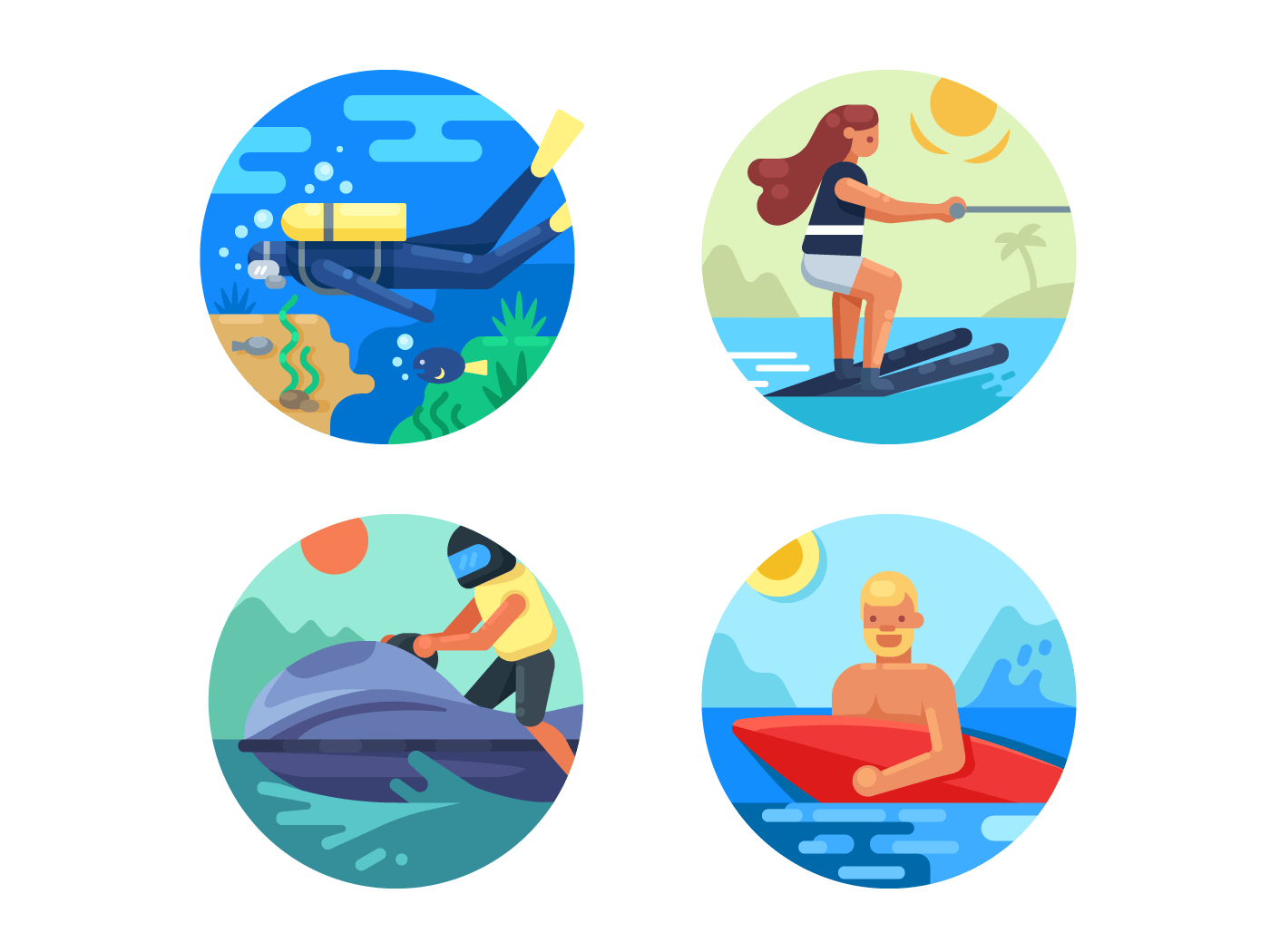Water sport icons