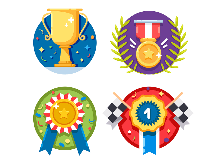 Set of rewards icons