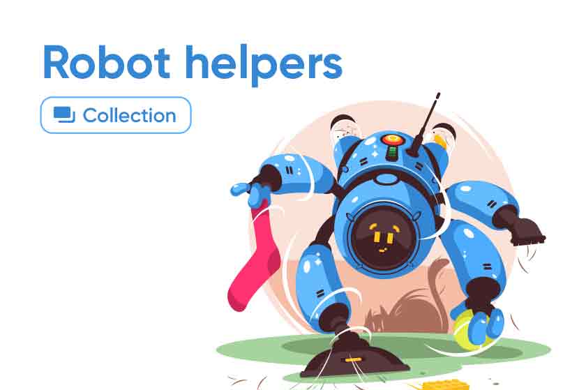 Robot helpers illustrations series