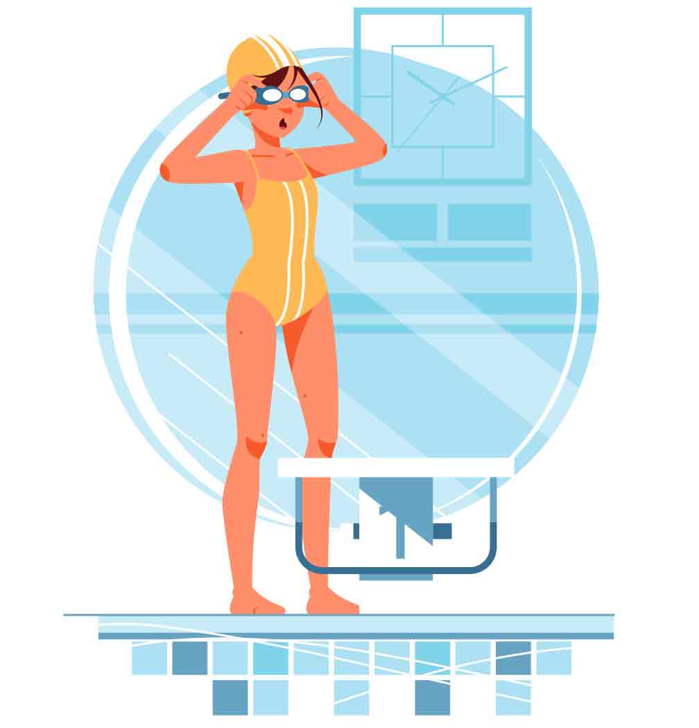 Swimming competition illustrations collection
