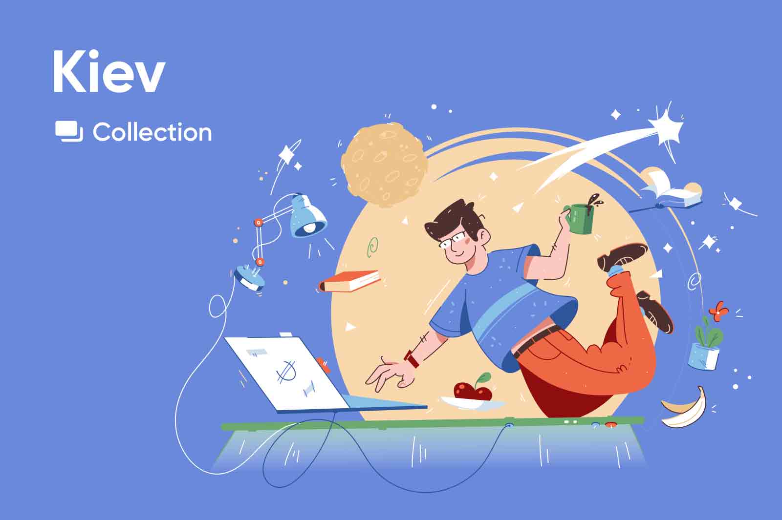 Fun and engaging illustrations on various themes. Vector character illustrations.