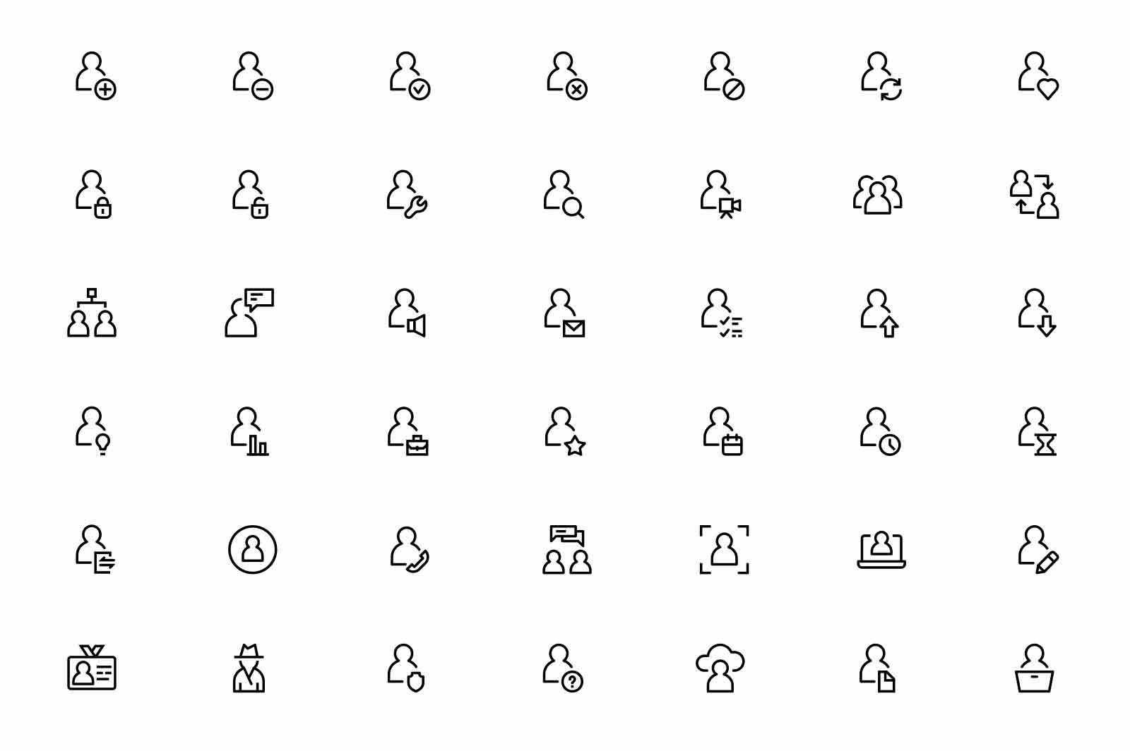 User simple icons set vector illustration. Man, woman, profile, personal quality linear icon collection. Identification concept