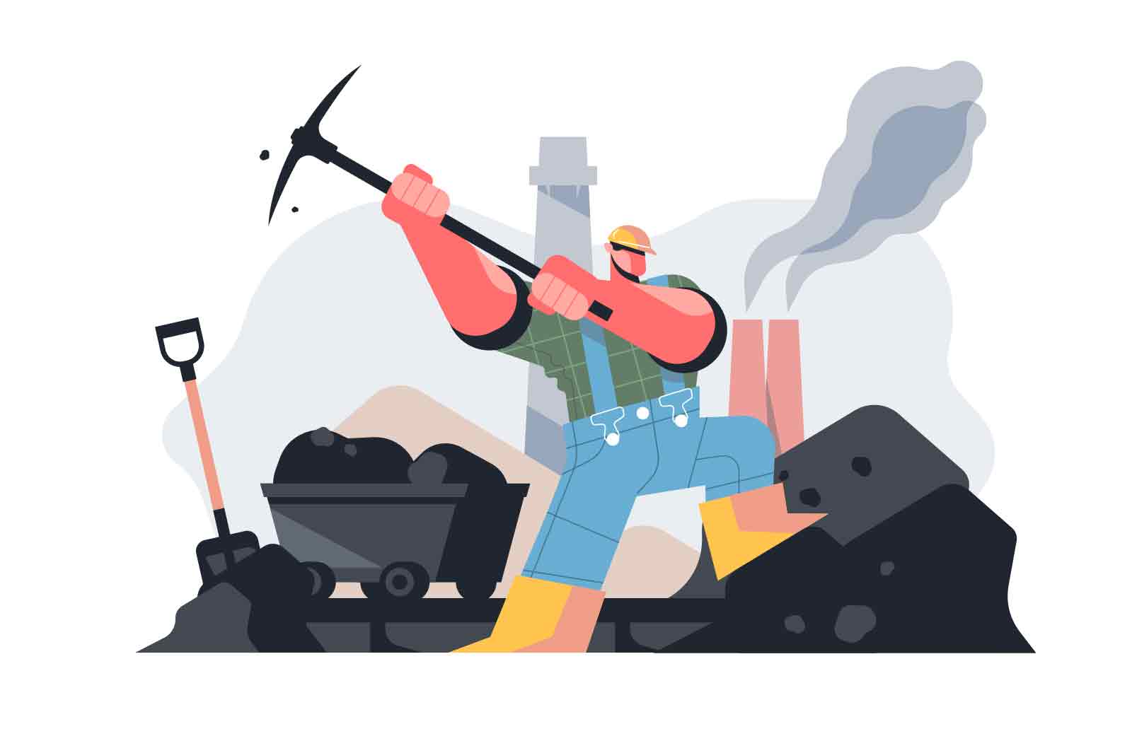 Miner character holding wrench and plastic pipe vector illustration. Male plumber repairing broken heating pipe. Plumbing handyman service