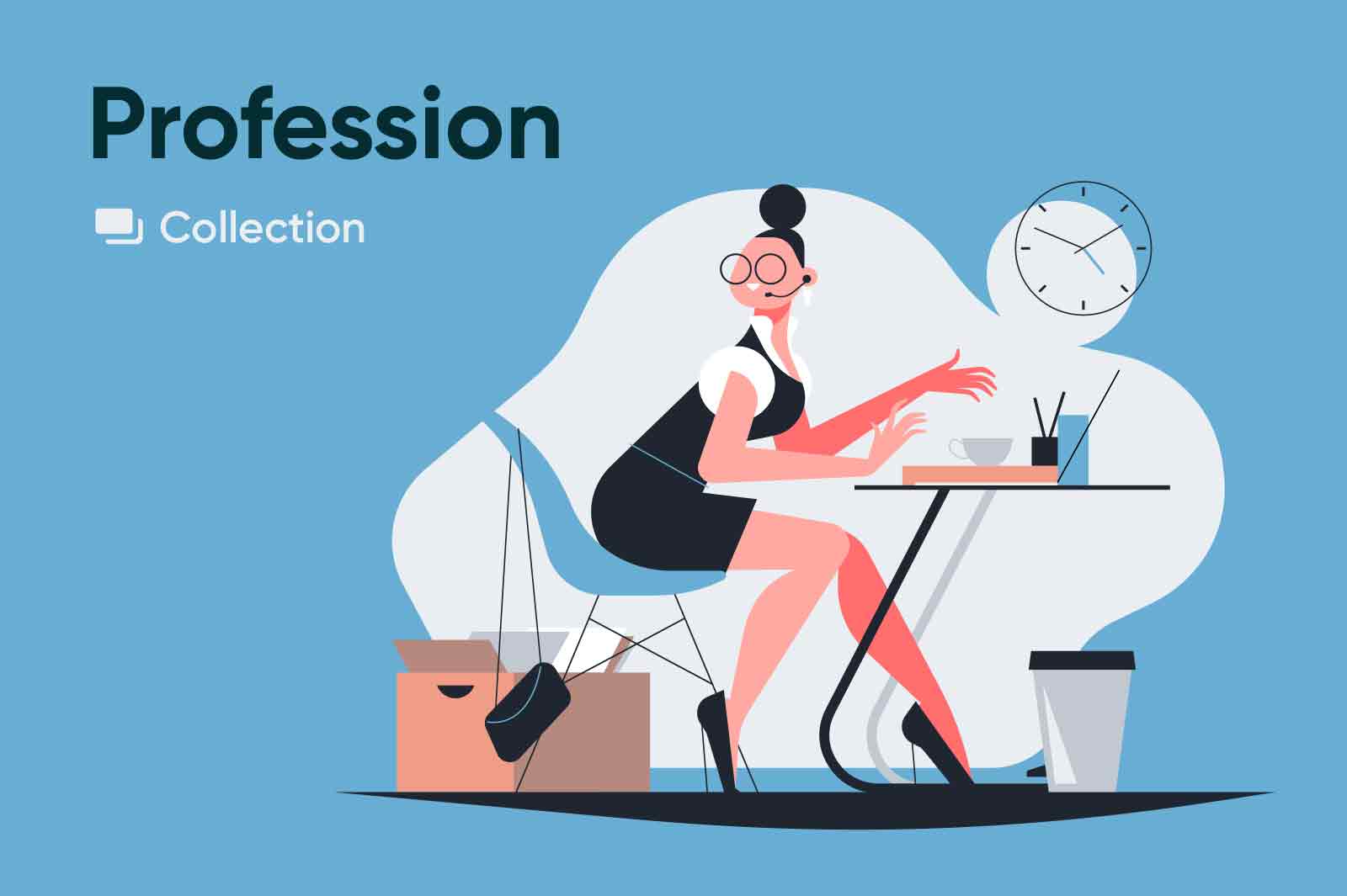 The variety of types of professions in our society. Character vector illustrations.