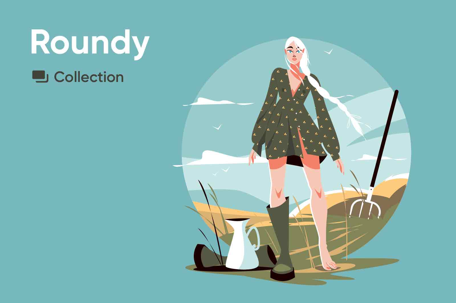 Roundy illustrations Collection. Vector character illustrations.