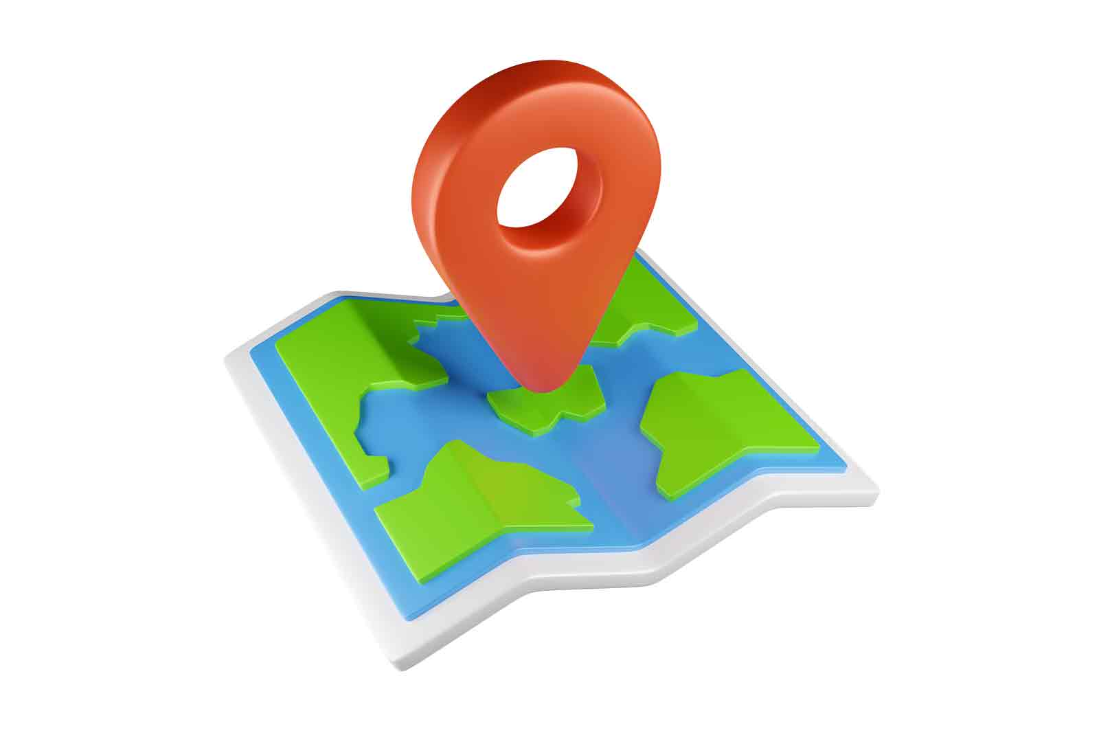 Map with geolocation pin, gps system 3d rendered icon illustration. Location of pointer mark on the city map. Navigation app