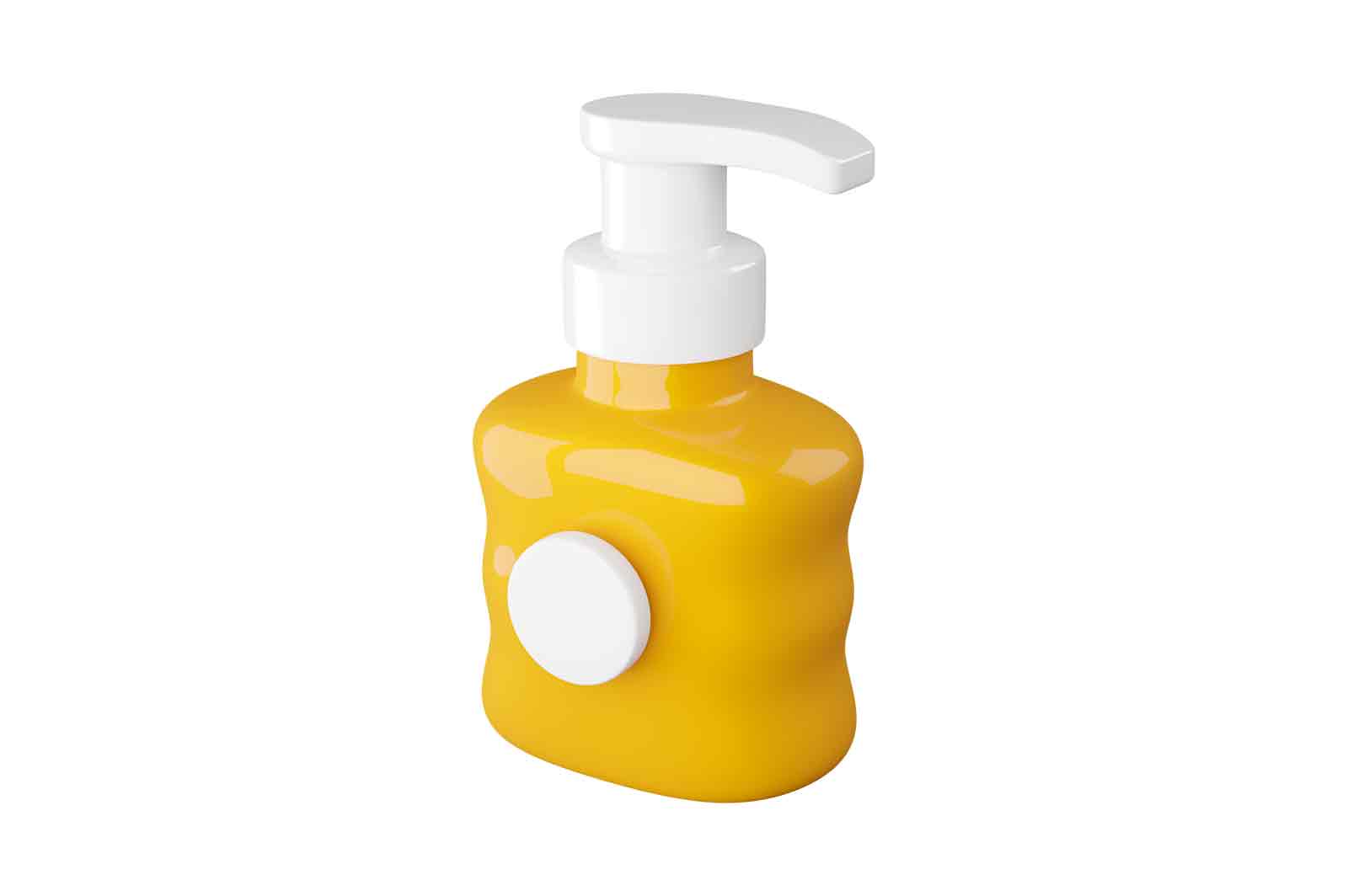 Bottle with dispenser, sun protection lotions 3d rendered icon illustration. Sunscreen and sunblock cream. Sunbath concept