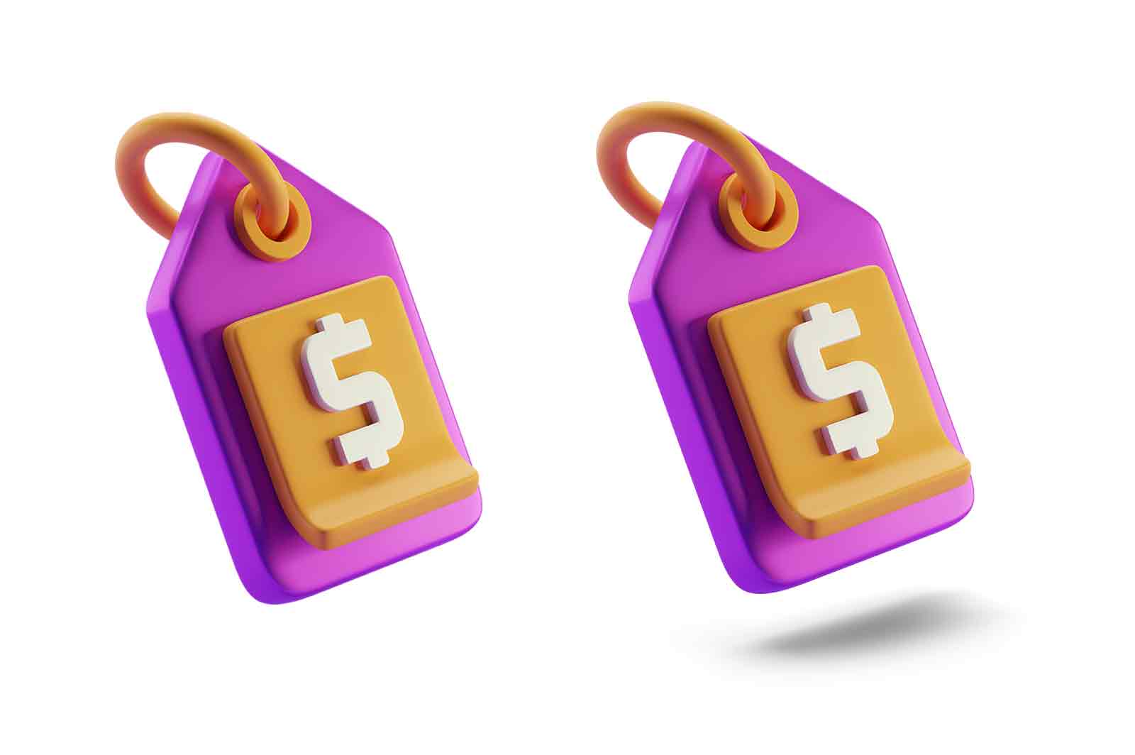 Price tag 3d rendered icon illustration. Label on item for sale. Promotion marketing or special offer concept