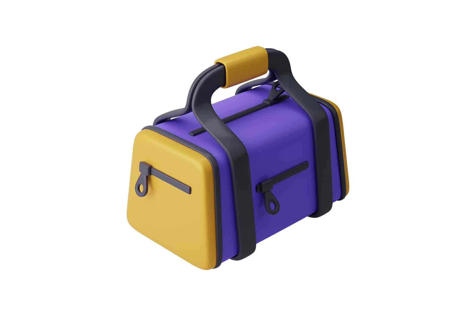 Sports bag for workouts 3d rendered illustration. Equipment for fitness and sport or travel luggage. Accessories concept