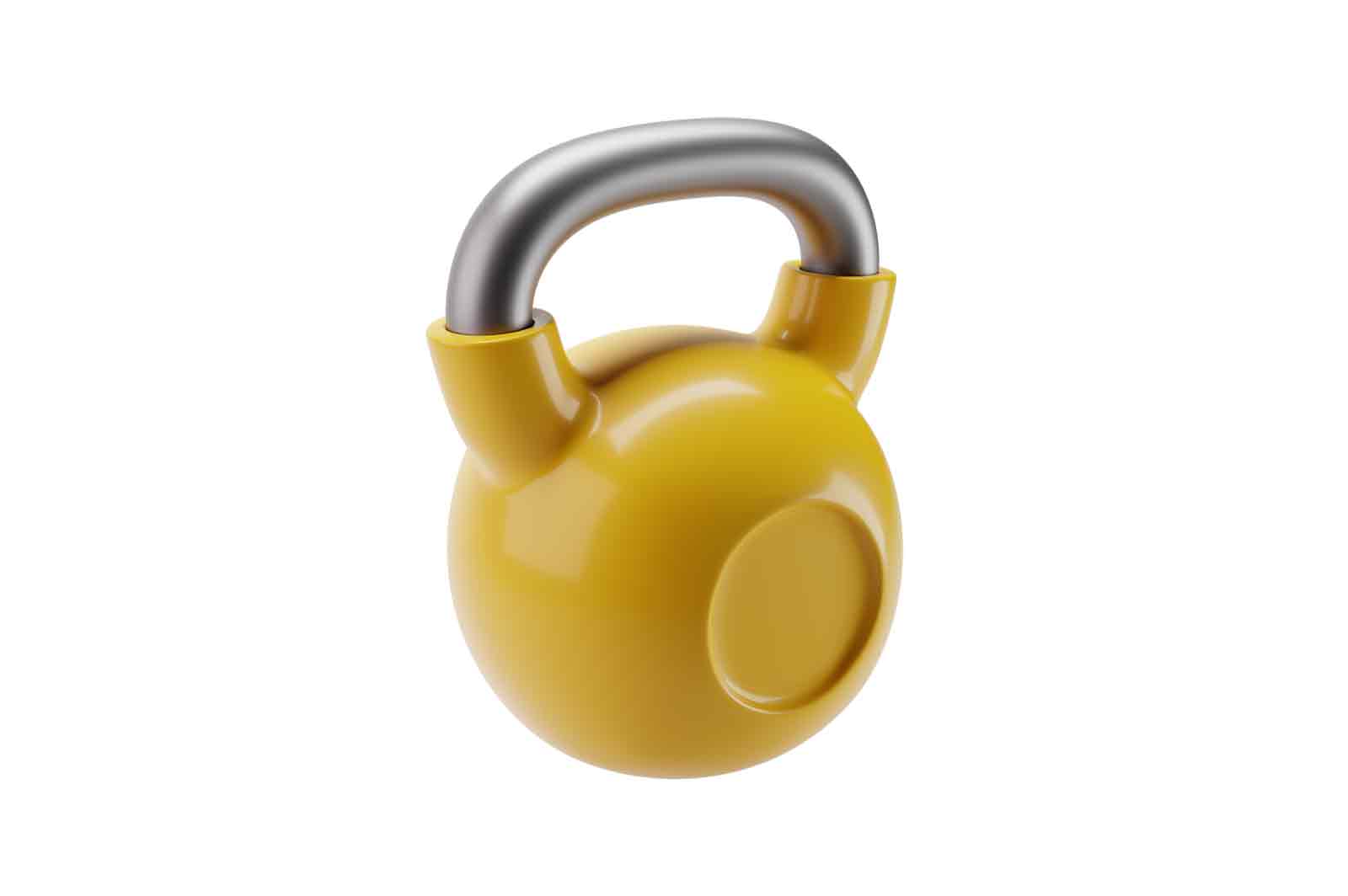 Kettlebell with handle 3d rendered illustration. Equipment for bodybuilding and workout. Sports workout tools