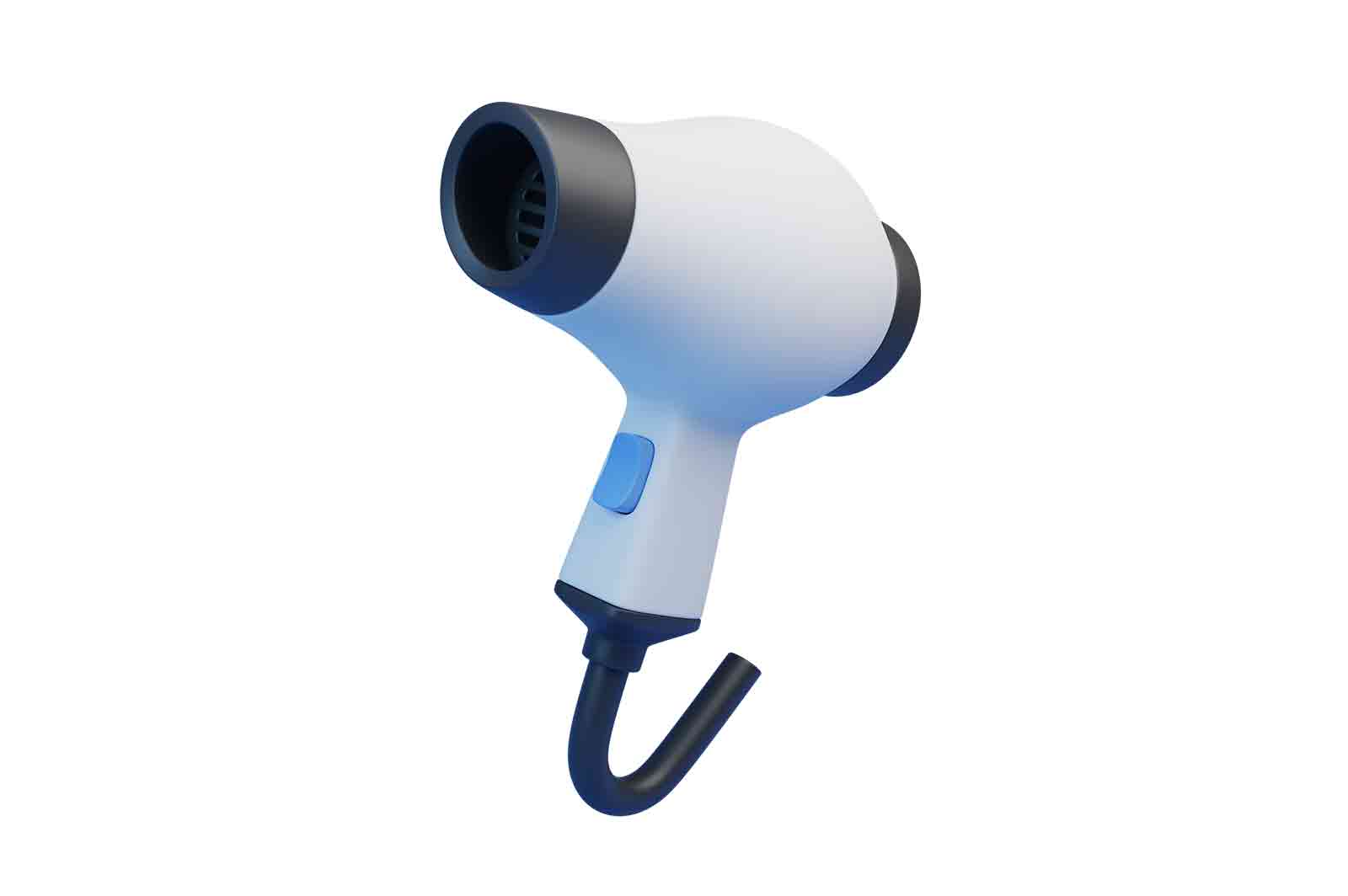 Beauty salon hair dryer 3d rendered illustration. Hairdryer blower device. Beauty electrical device for drying hair