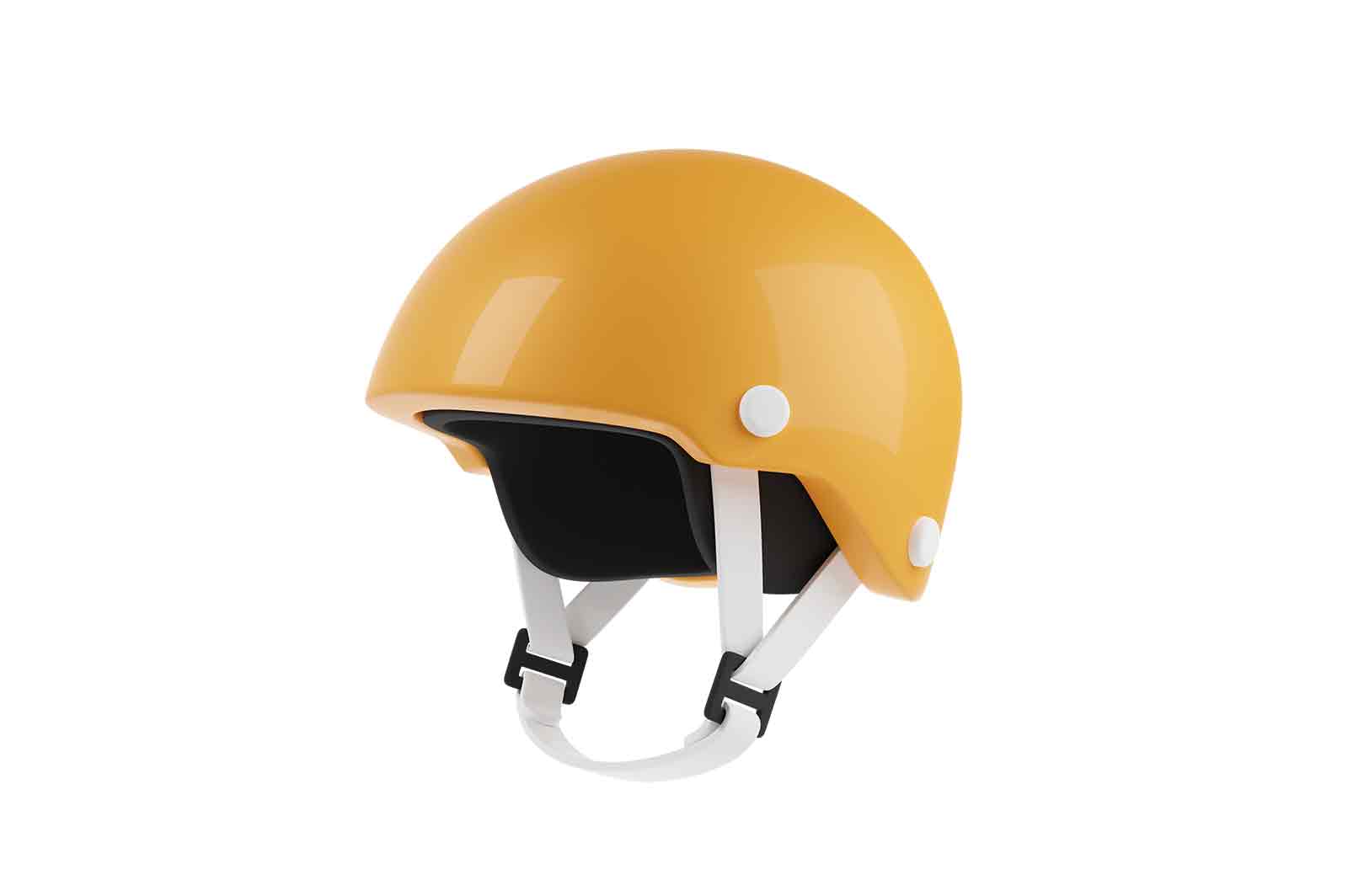 Classic yellow ski helmet 3d rendered illustration. Helmet mountain skiing headwear. Protective sportswear snowboarding ski helmet