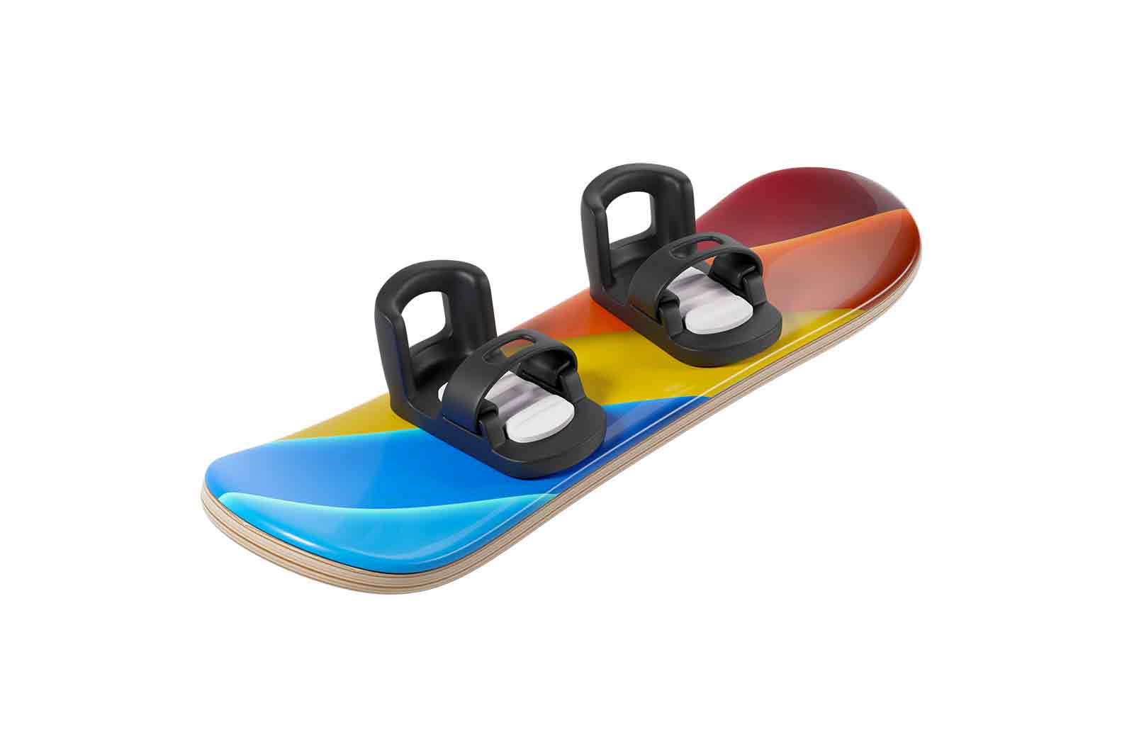 Ski snowboard equipment 3d rendered illustration. Snowboarding board. Seasonal leisure and winter sport and activity