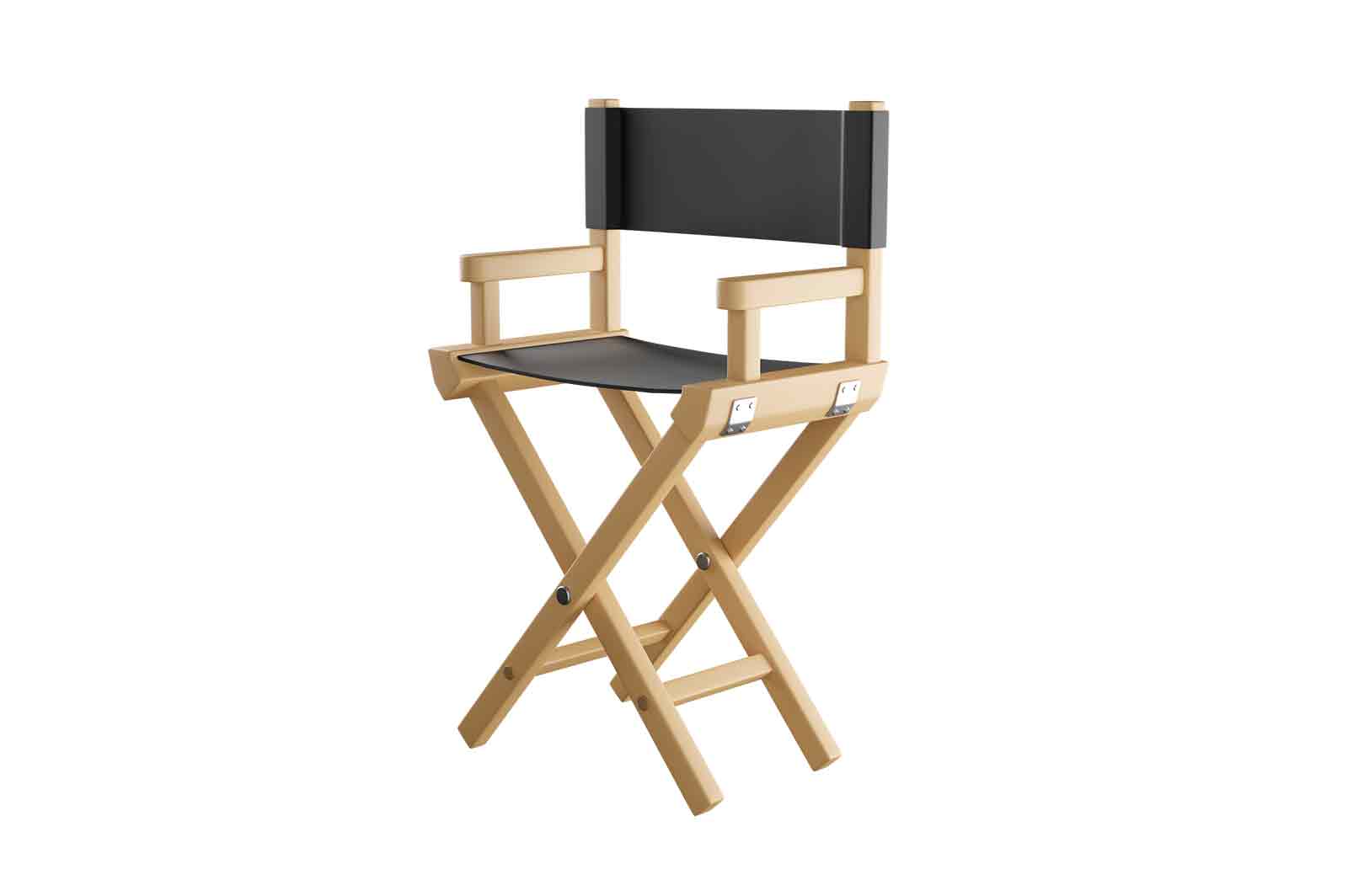 Director movie chair 3d rendered illustration on white background. Cinema production, film studio, movie entertainment and cinematography industry