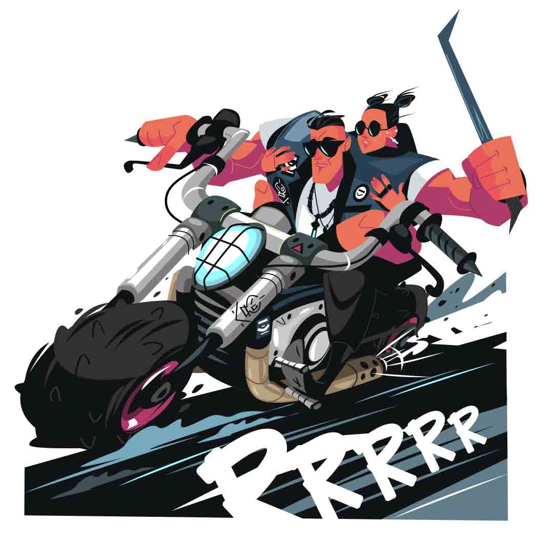 Garage is a short series of vector illustrations about motobiker's life.