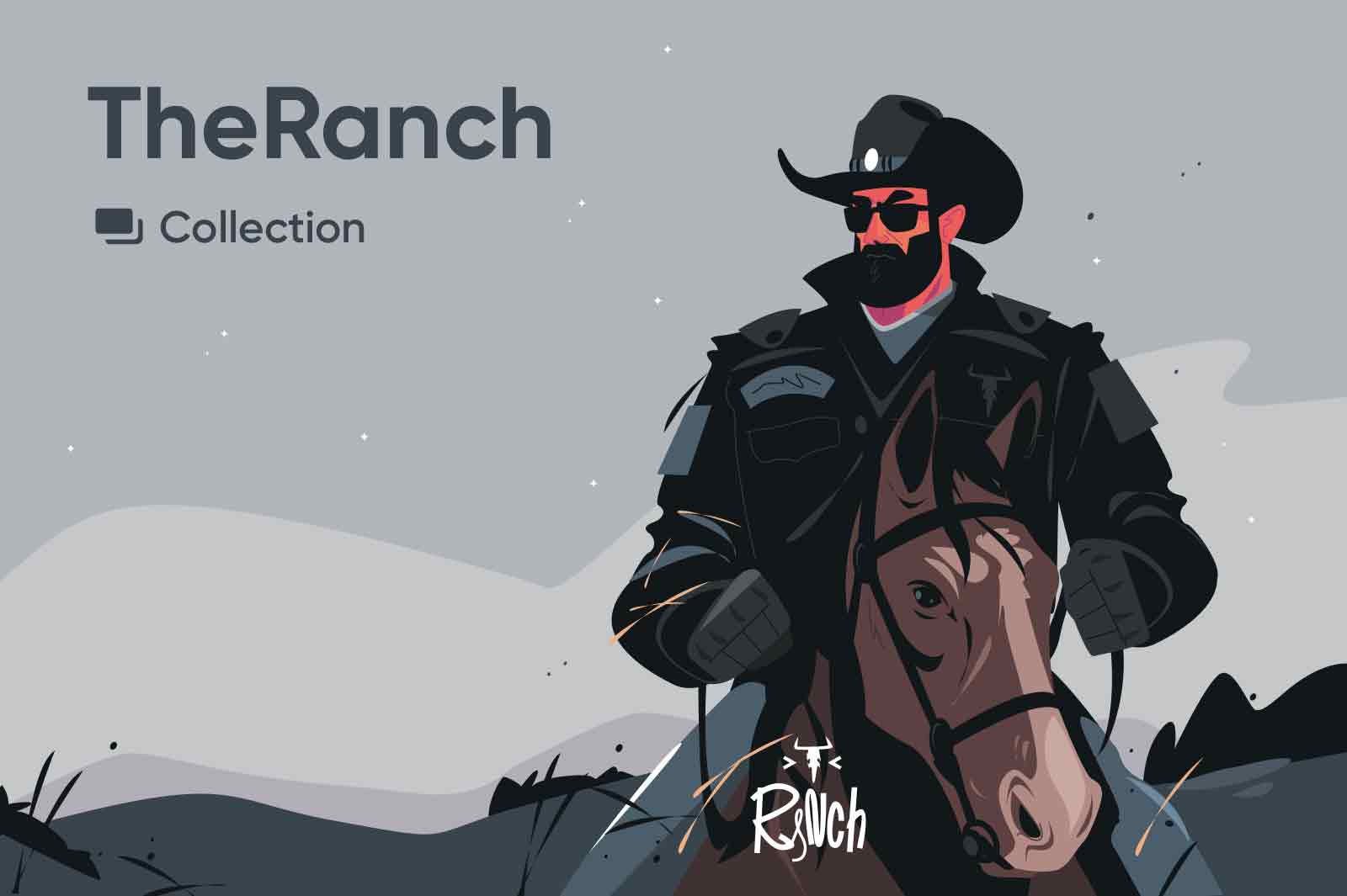 Series of illustrations about Ranch lifestyle with charismatic strong characters