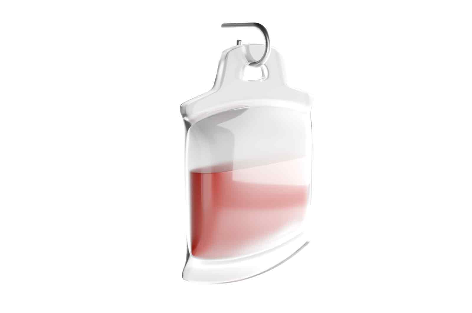 Medical plastic dropper with blood, 3d rendered illustration. Device for collecting or transferring blood samples